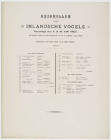 KT 2009 028 (1-256)
<br/>
Aquarellen van inlandsche en niet inlandsche vogels
<br/>
<em>Trigt, Stephanus Hendrik Willem van (1790-1840)</em>